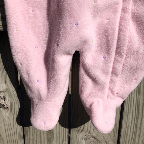 Bebe D Amour Baby Girl Hooded Sherpa Snow Jumpsuit with mitts - Picture 3 of 7